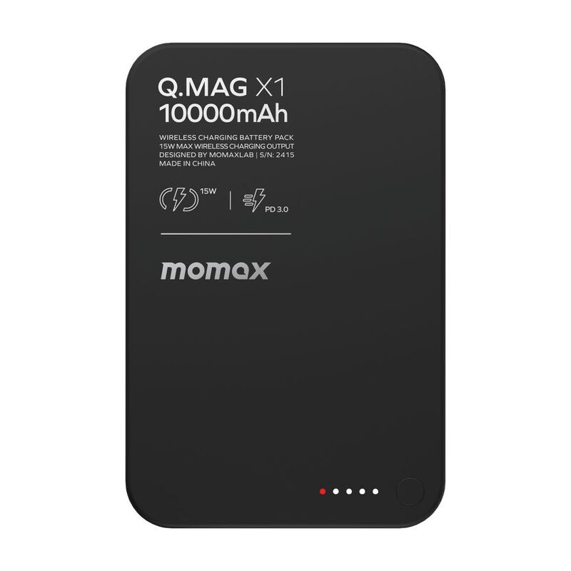 Momax Q.Mag X1 Gen2 10000mAh 15W Magsafe Wireless Powerbank - Black Momax Q.Mag X1 Gen2 10000mAh 15W Magsafe Wireless Powerbank - Black