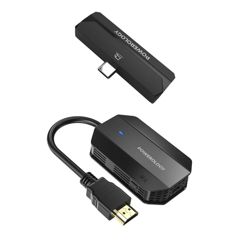 Powerology Wireless HDMI Type-C Adapter Audio & Video-Black