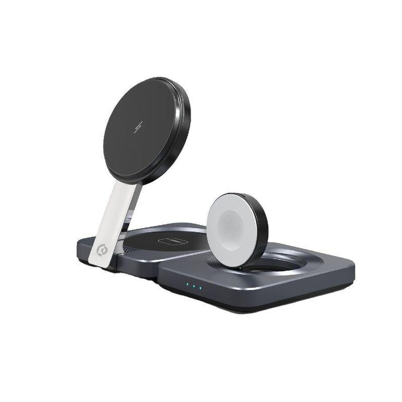 Powerology 3-In-1 Foldable Magnetic Wireless Charger - Black