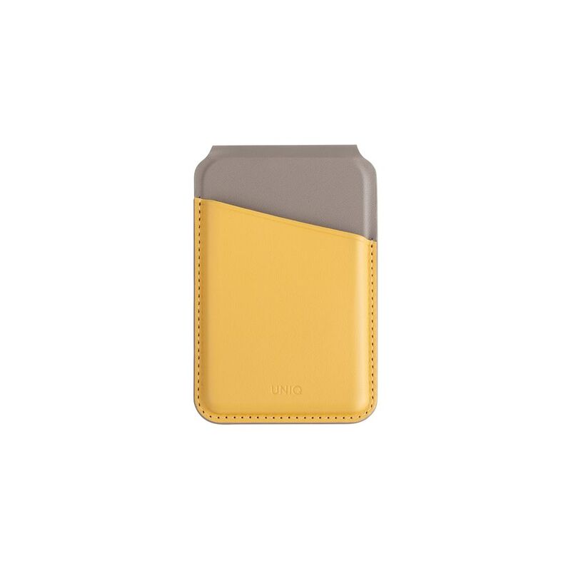 Uniq Lyden DS RFID-Blocking Magnetic Card Holder With Stand - Canary Yellow/Flint Grey