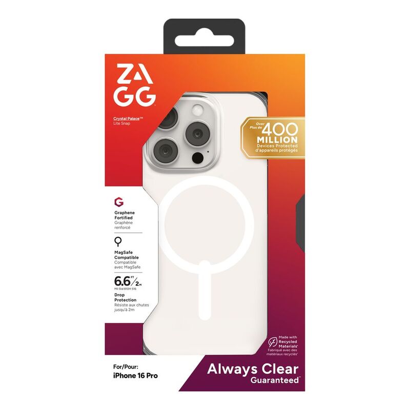 Zagg Cases PH Crystalpal Lite Snap Apple iPhone 16 Pro - Clear
