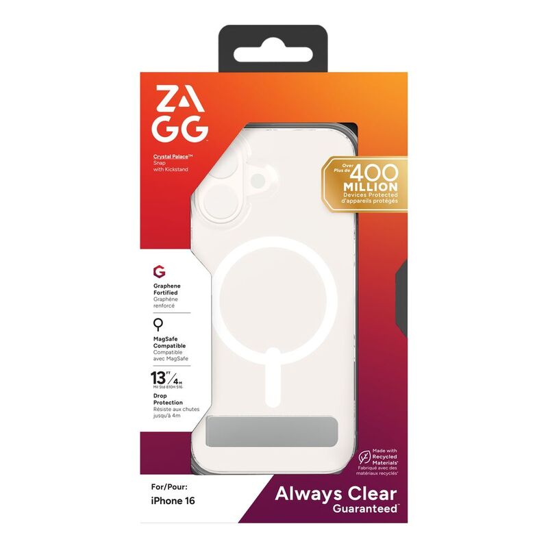 Zagg Cases Crystal Palace Snap KS Apple iPhone 16 SM - Clear