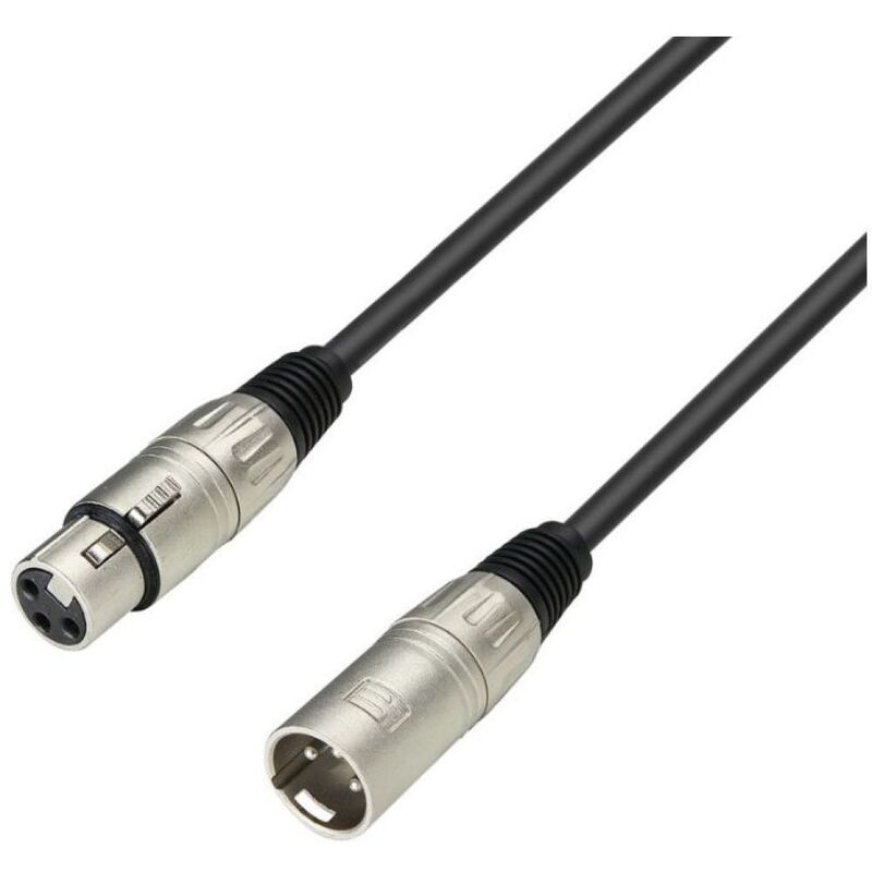 Adam Hall K3MMF0100 3 Star 1M XLR Microphone Cable - Black