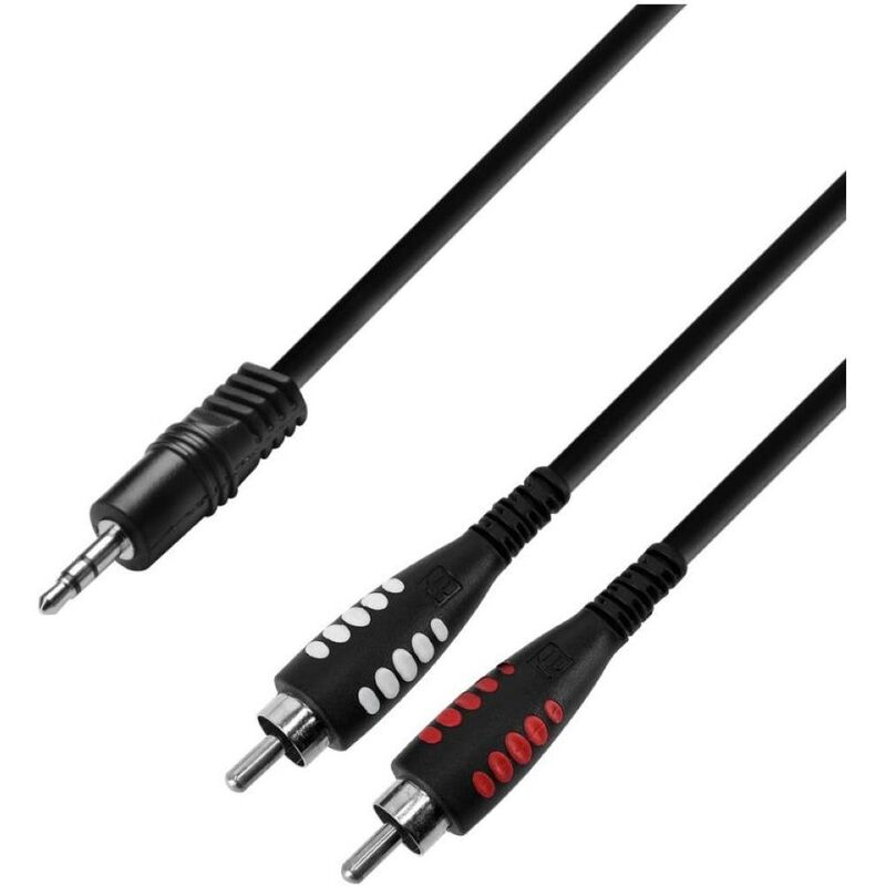 Adam Hall K3YWCC0300 3 Star 3M 2 RCA X Minijack Y-Cable - Black