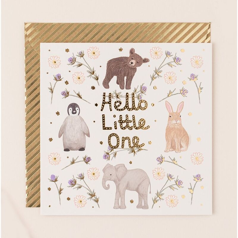 Apple & Clover Hello Little One Greeting Card (15.5 X 15.5 cm)