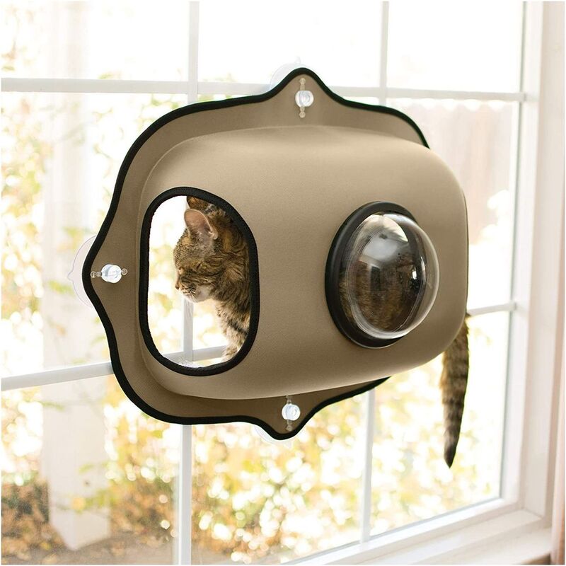 K & H Ez Mount Window Bubble Pod Kitty Sill - Tan K & H Ez Mount Window Bubble Pod Kitty Sill - Tan