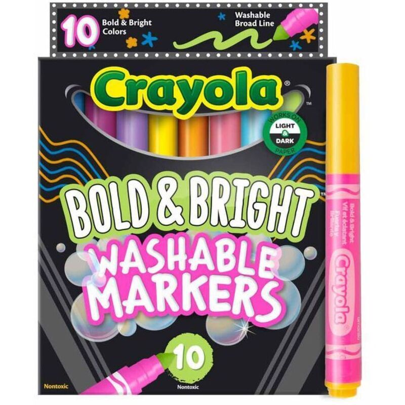 Crayola Bold & Bright Broad Line Washable Markers (Pack of 10)