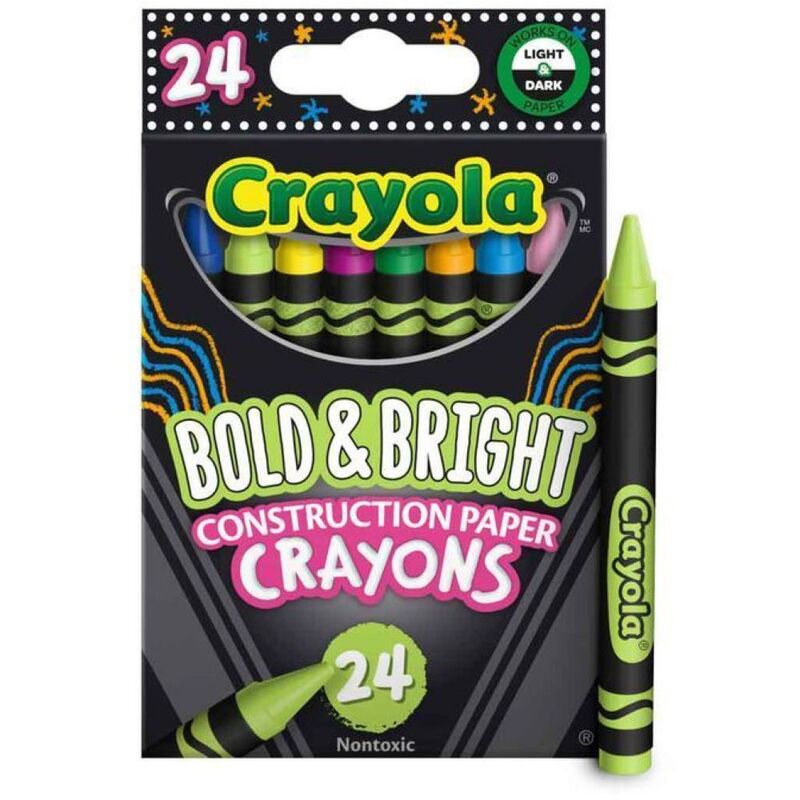 Crayola Bold & Bright Construction Paper Crayons (Pack of 24)