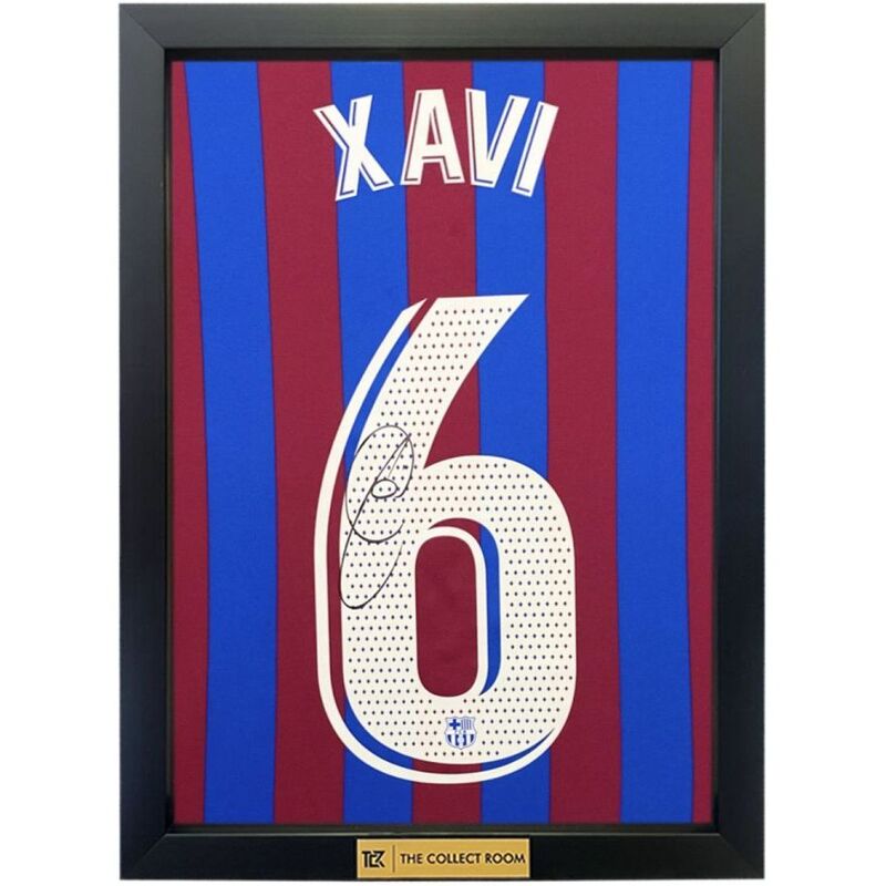 The Collect Room Xavi Back Signed Fc Barcelona 2021-22 Home Shirt