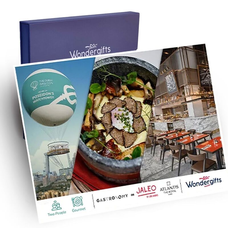 Wondergifts Dubai Balloon Flight & Romantic Dinner Experience for Two At Atlantis the Royal - Gift Box Wondergifts Dubai Balloon Flight & Romantic Dinner Experience for Two At Atlantis the Royal - Gift Box