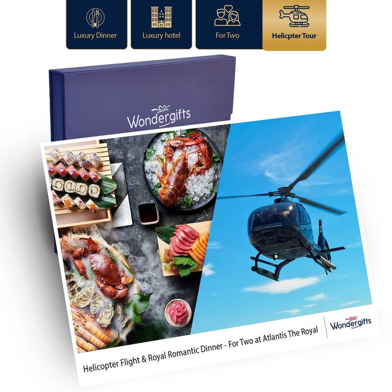 Wondergifts Helicopter Flight & Royal Romantic Dinner Experience For Two At Atlantis the Royal - Gift Box