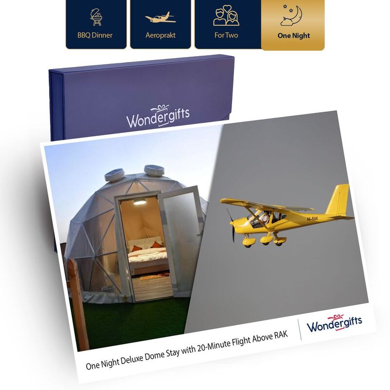 Wondergifts One Night Deluxe Dome Stay & 20-Minute Flight Above Rak Experience - Gift Box