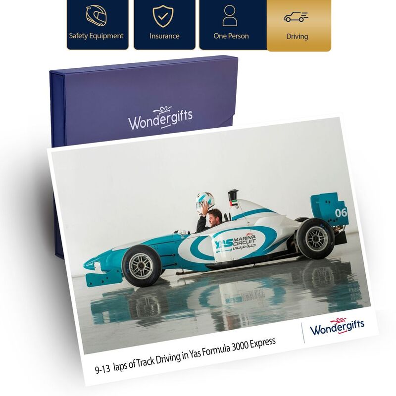 Wondergifts 9-13 Laps Track Driving In Yas Formula 3000 Express - Premium Gift Box