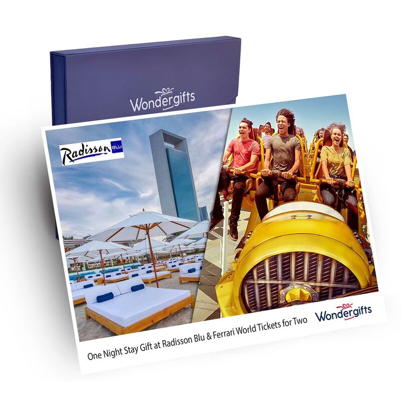 Wondergifts One Night Stay At Radisson Blu & Ferrari World Tickets Experience for Two - Gift Box