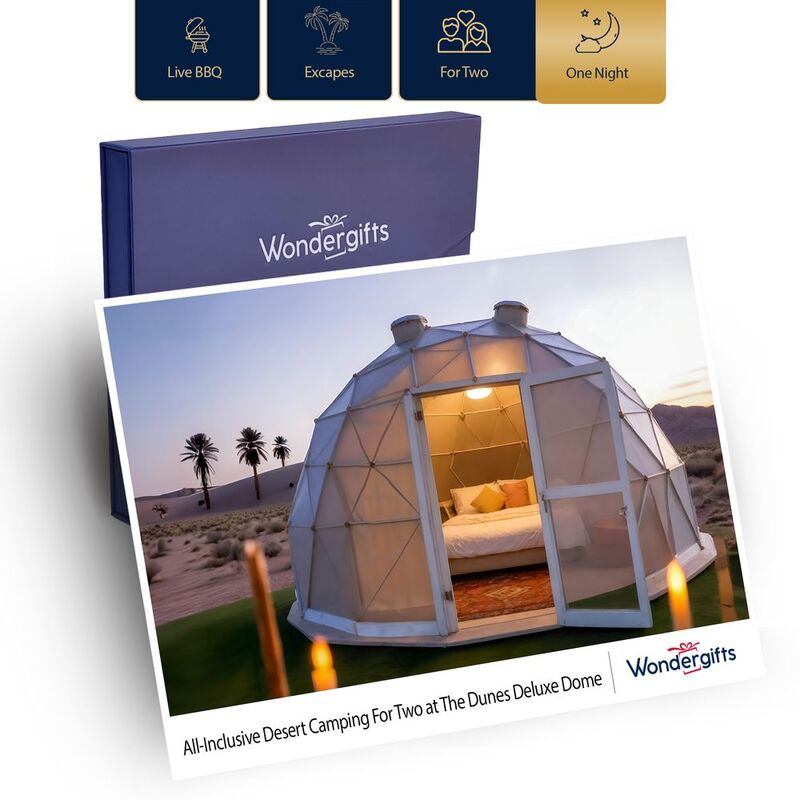 Wondergifts Desert Camping For Two At the Dunes Deluxe Dome - All-Inclusive Premium Gift Box