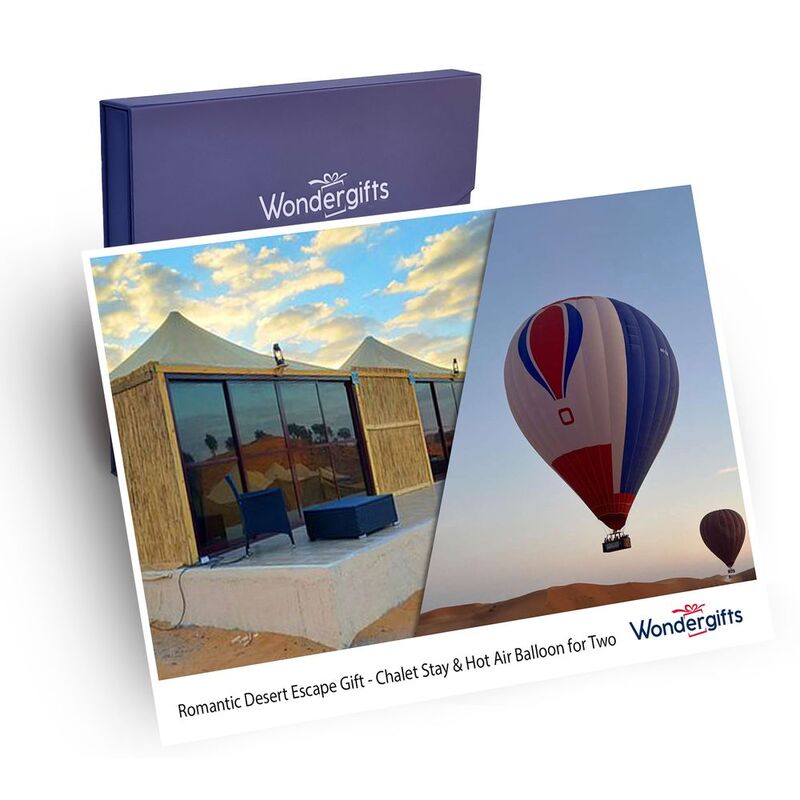 Wondergifts Romantic Desert Escape Experience - Chalet Stay & Hot Air Balloon for Two - Gift Box Wondergifts Romantic Desert Escape Experience - Chalet Stay & Hot Air Balloon for Two - Gift Box