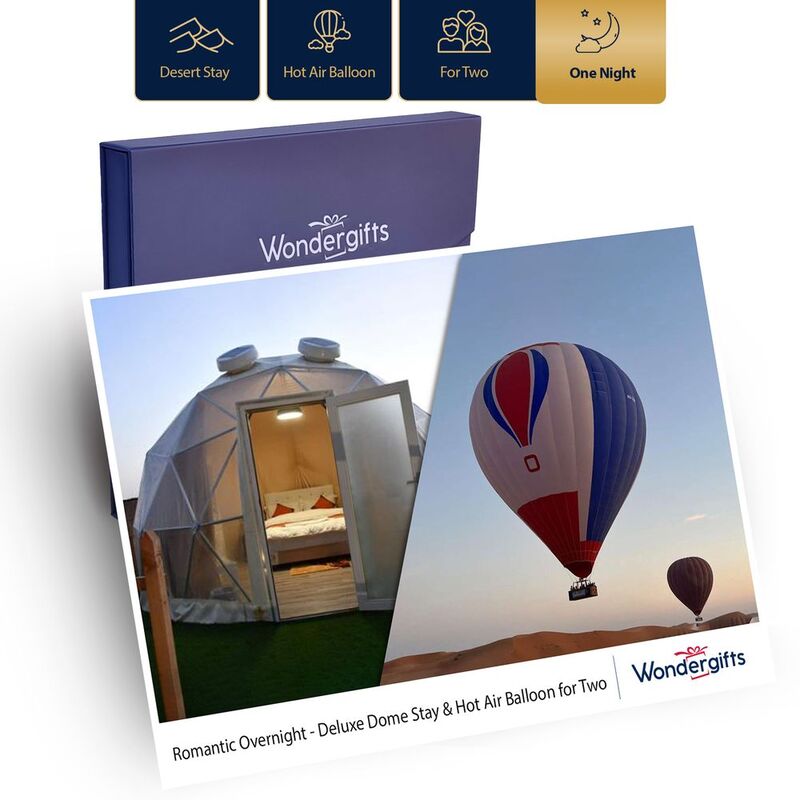 Wondergifts Romantic Overnight Deluxe Dome Stay & Hot Air Balloon Experience For Two - Gift Box