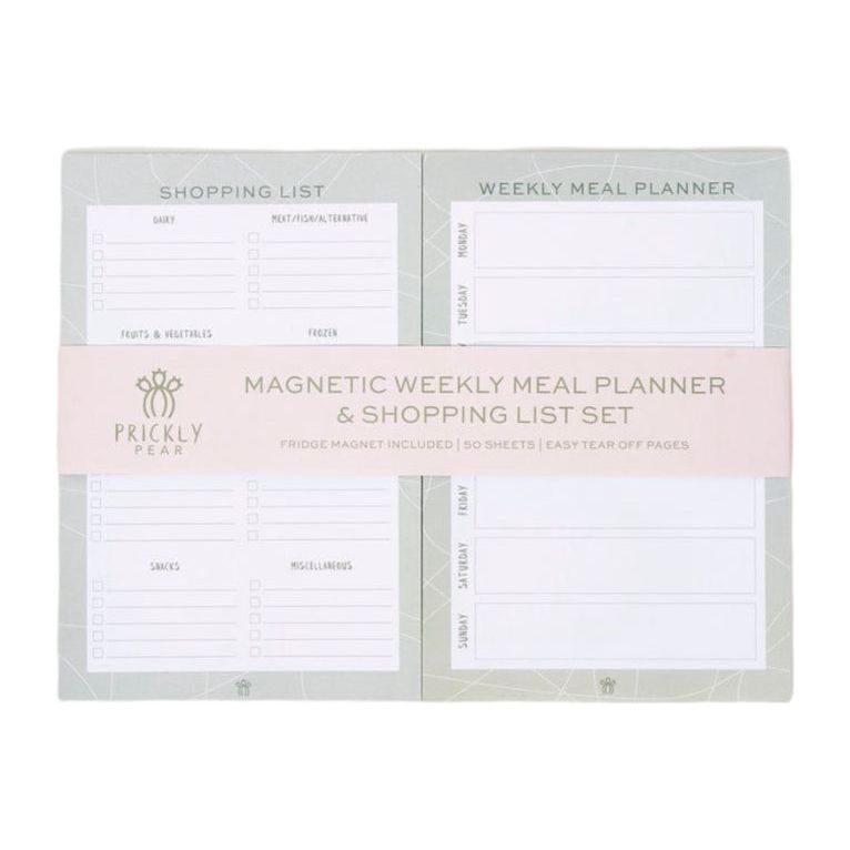 Prickly Pear Swirl Weekly Meal Planner & Shopping List with Magnetic Panels