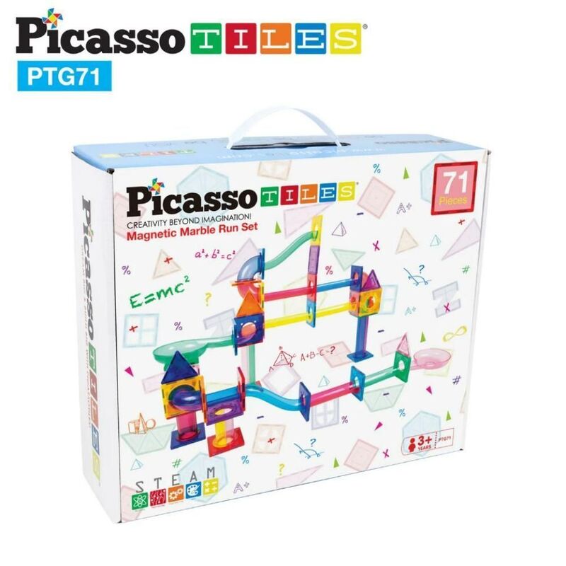 Picasso Magnetic Marble Run 71 Pieces Magnetic Building Set