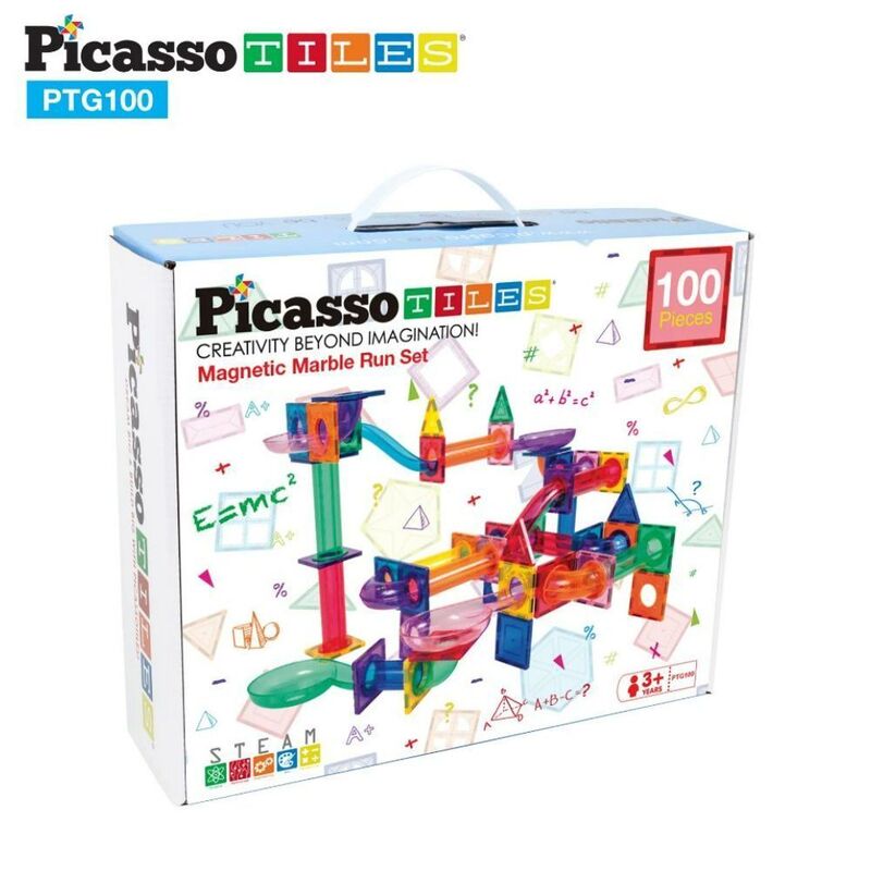 Picasso Magnetic Marble Run 100 Pieces Magnetic Building Set