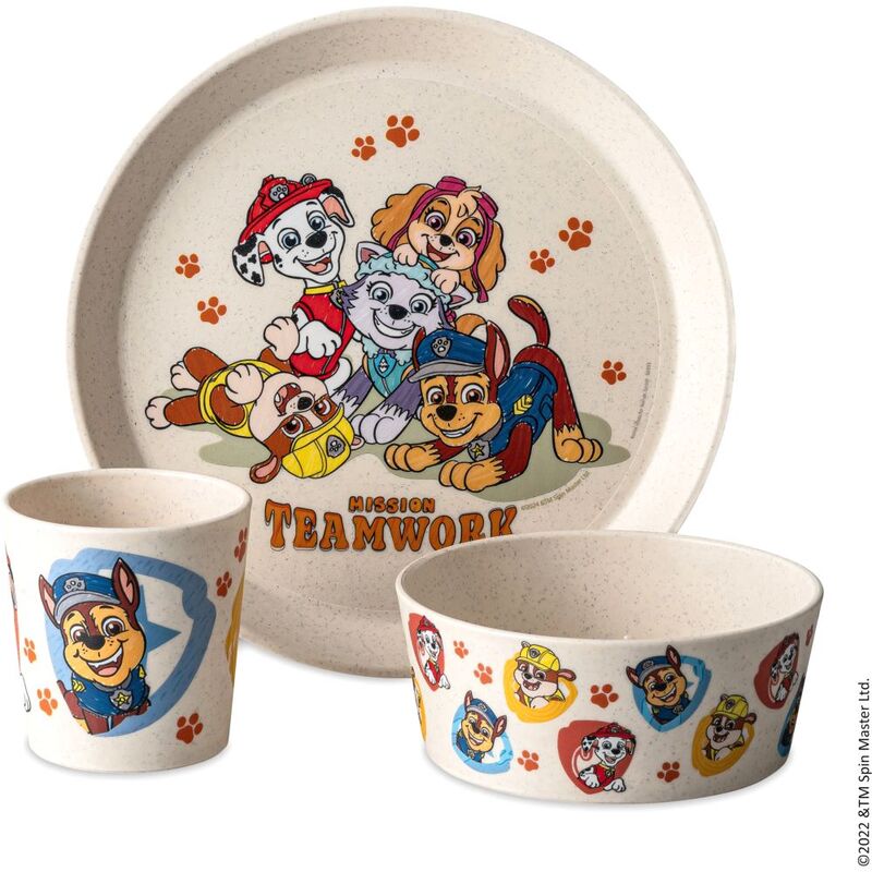 Koziol Paw Patrol Connect Set Small Plate + Bowl + Cup Grow Moon