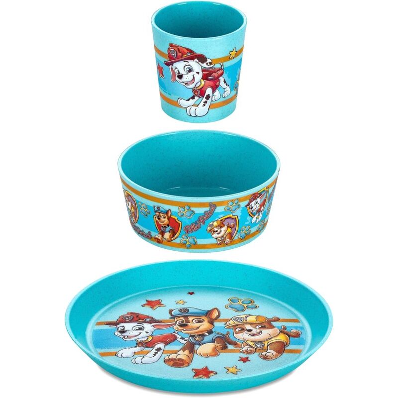 Koziol Paw Patrol Connect Set Small Plate + Bowl + Cup Grow Sky Blue