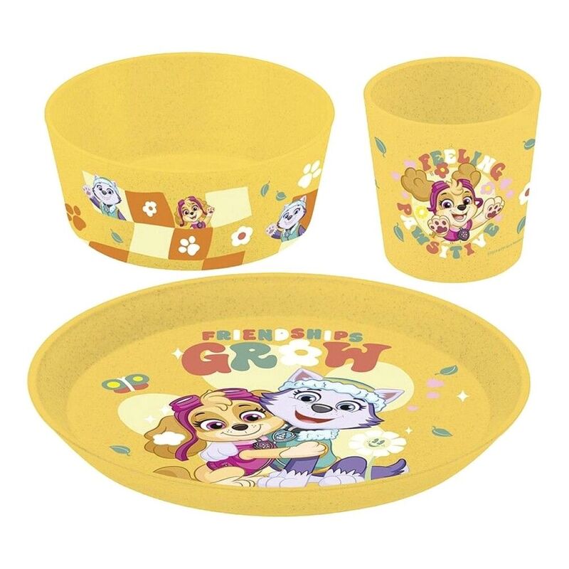 Koziol Paw Patrol Connect Set Small Plate + Bowl + Cup Grow Yellow