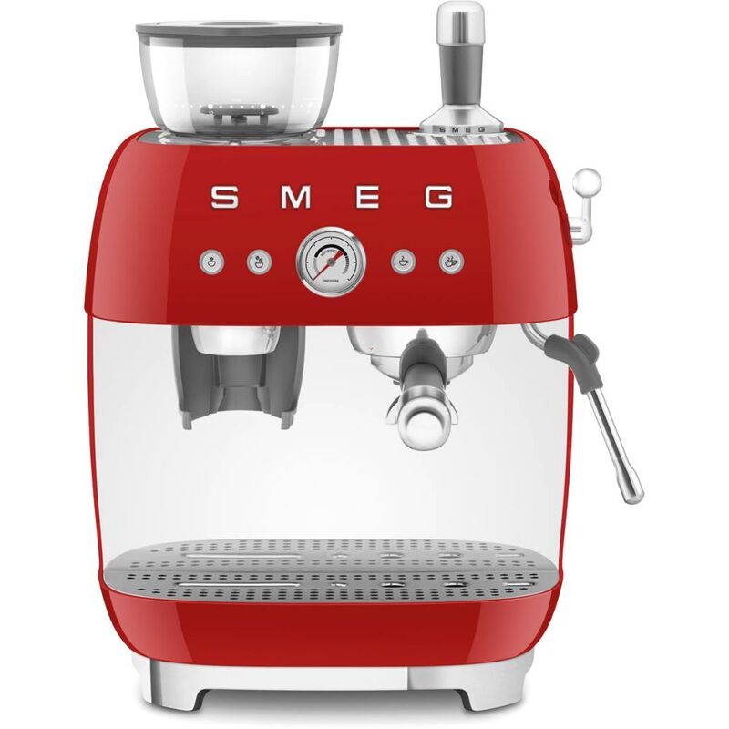 Smeg Coffee Machine With Grinder Red Smeg Coffee Machine With Grinder Red