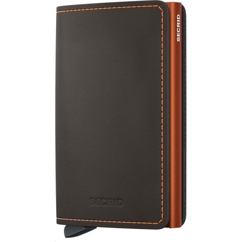 Secrid Slimwallet - Matte Leather - Truffle/Orange