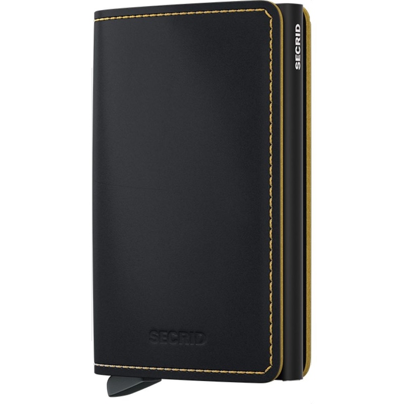 Secrid Slimwallet - Matte Leather - Black/Ochre