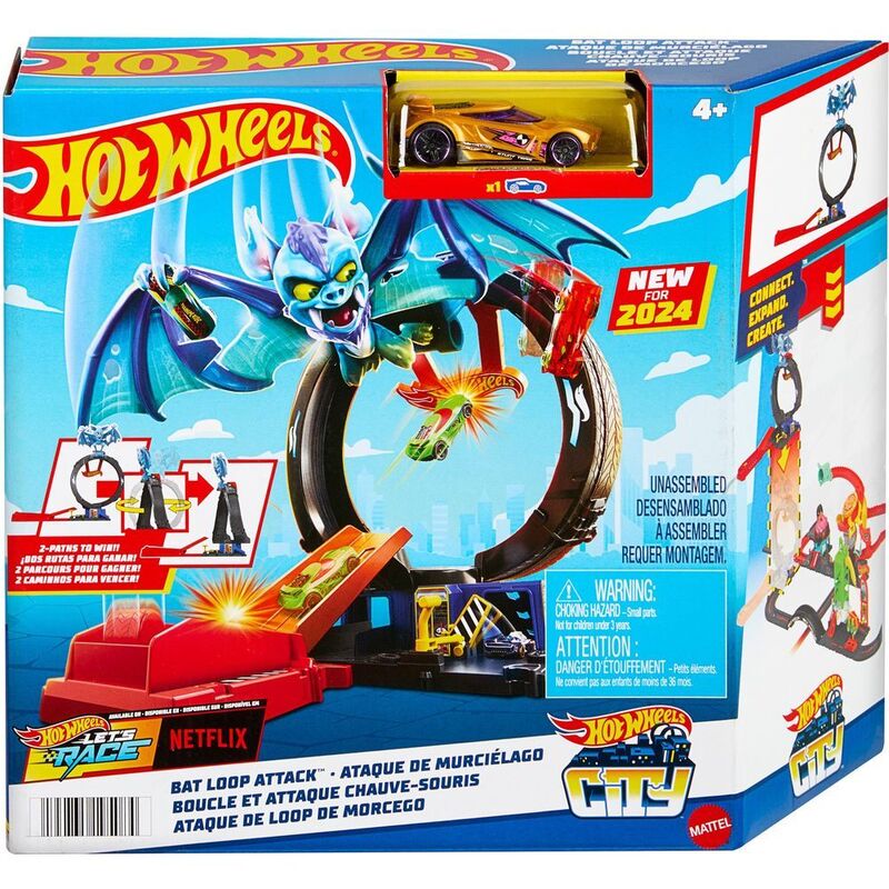 Hot Wheels City Bat Loop Attack With 1 Hot Wheels Car Playset Hot Wheels City Bat Loop Attack With 1 Hot Wheels Car Playset