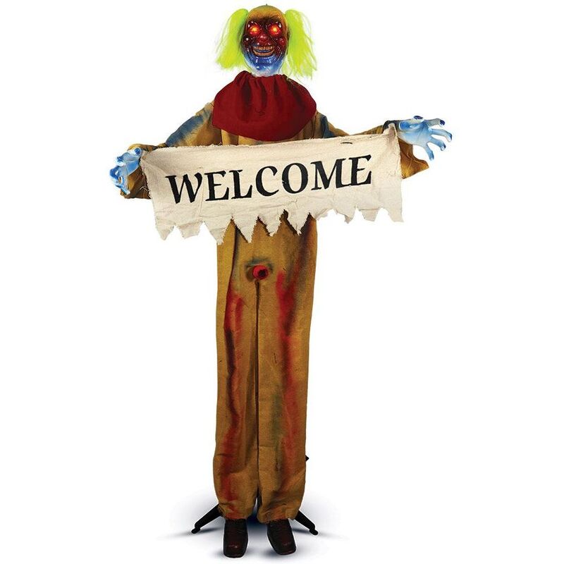 Mad Toys Standing And Shaking Welcome Banner Clown with Light-Up Eyes And Sound