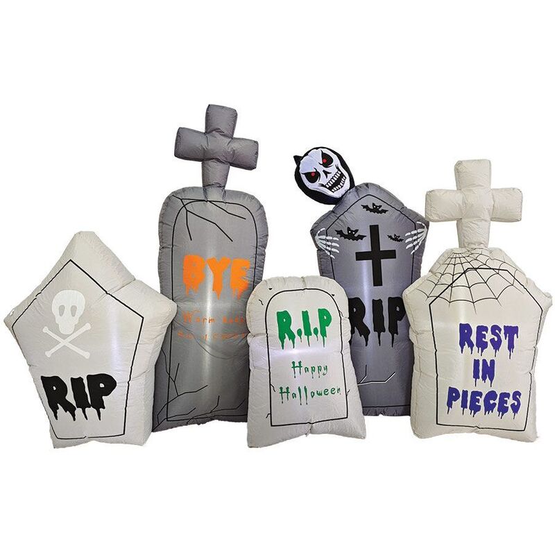 Mad Toys Inflatable Graveyard Scene Tombstones with LED Lights