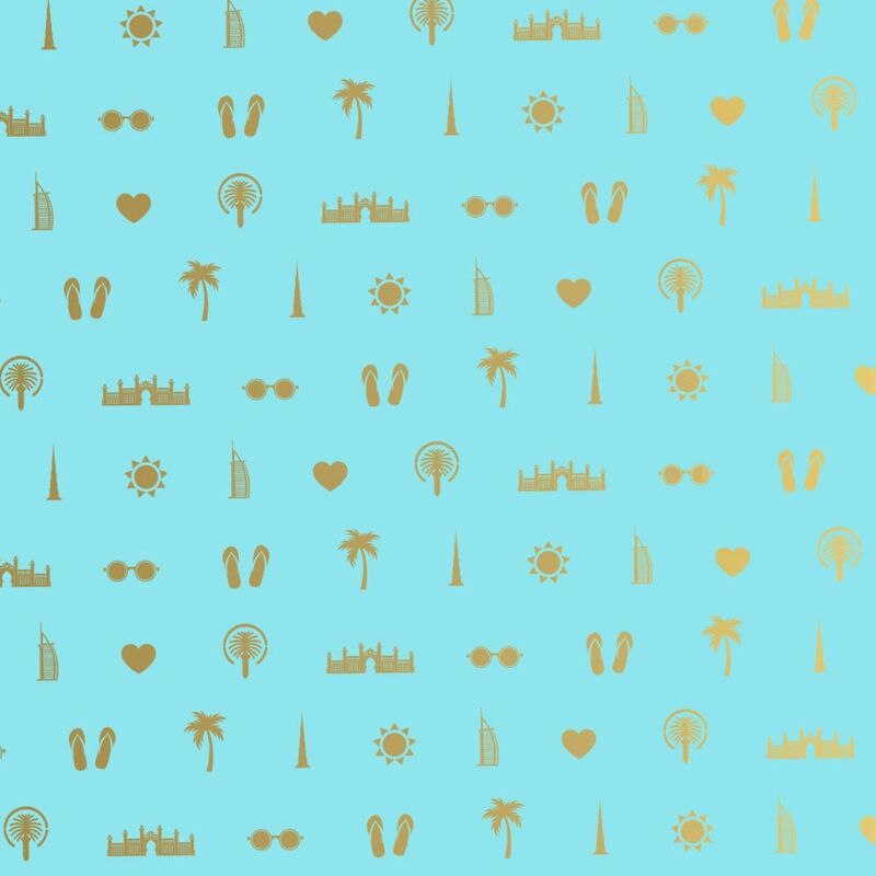 Share The Love UAE Gift Wrapping Paper - Sea Blue (Roll)