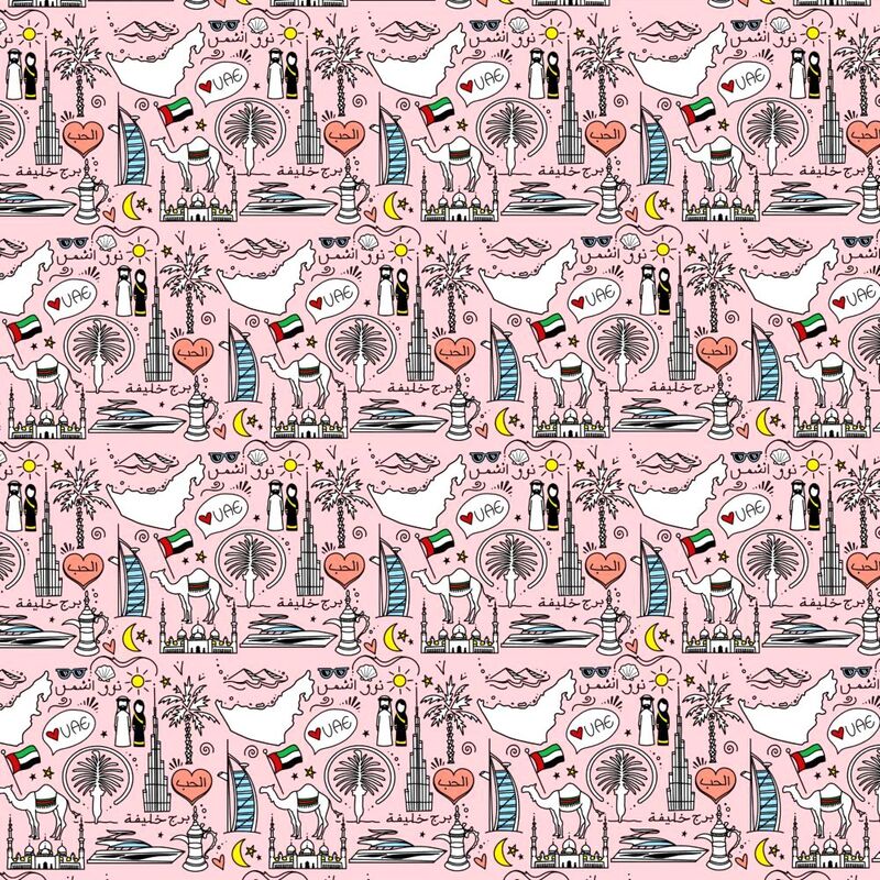 Share The Love UAE Kids Gift Wrapping Paper - Pink (Roll)