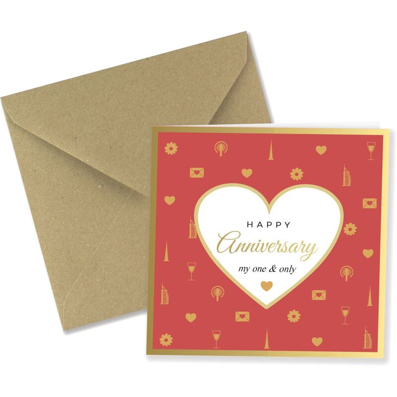 Share The Love Happy Anniversary, My One & Only - Anniversary Greeting Card (15 x 15 Cm)