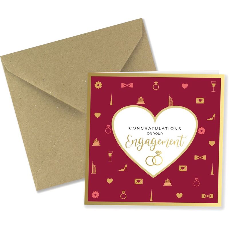 Share The Love Congrats On Your Engagement - Engagement Greeting Card (15 x 15 Cm)