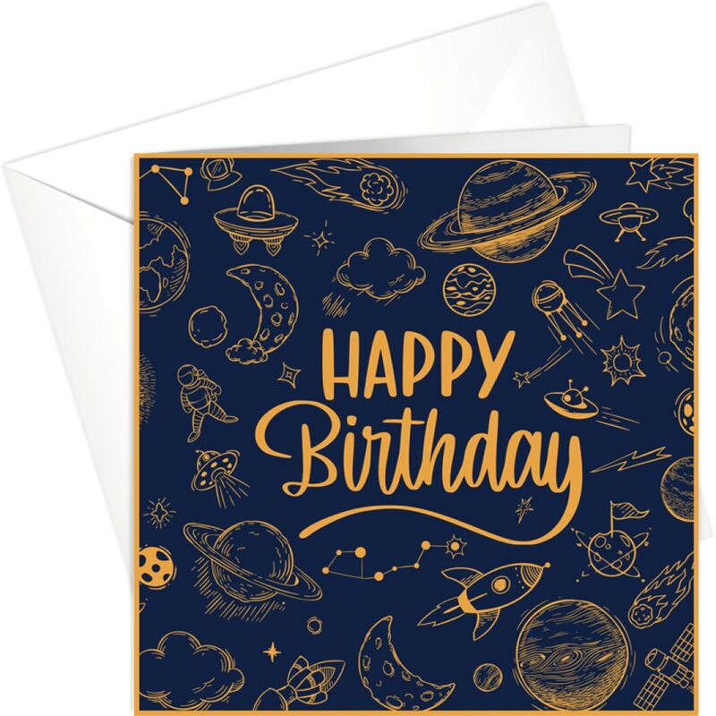 Share The Love Happy Birthday, Universe Theme Kids Birthday Greeting Card (15 x 15 Cm) Share The Love Happy Birthday, Universe Theme Kids Birthday Greeting Card (15 x 15 Cm)