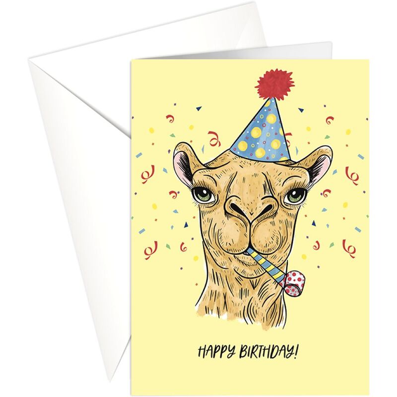 Share The Love Happy Birthday - Party Camel Yellow (18 x 13 Cm)