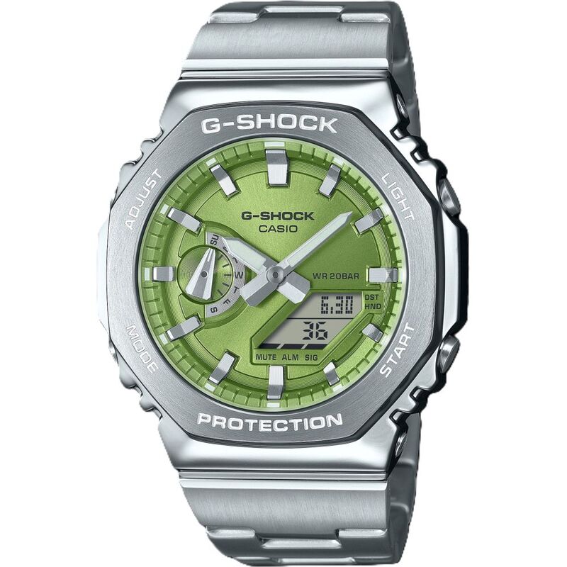 Casio GM-2110D-3ADR G-Shock Men's Analog/Digital Stainless Steel Watch - Silver
