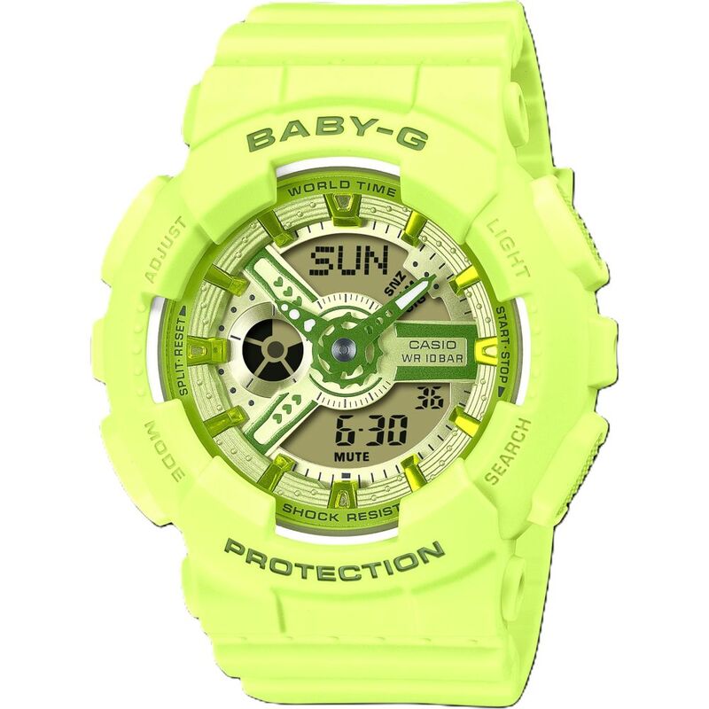Casio BA-110YK-3ADR Baby-G Women's Analog/Digital Resin Watch - Green Casio BA-110YK-3ADR Baby-G Women's Analog/Digital Resin Watch - Green
