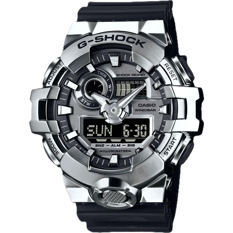 Casio GM-700-1ADR G-Shock Men's Analog/Digital Resin Watch - Black / Silver