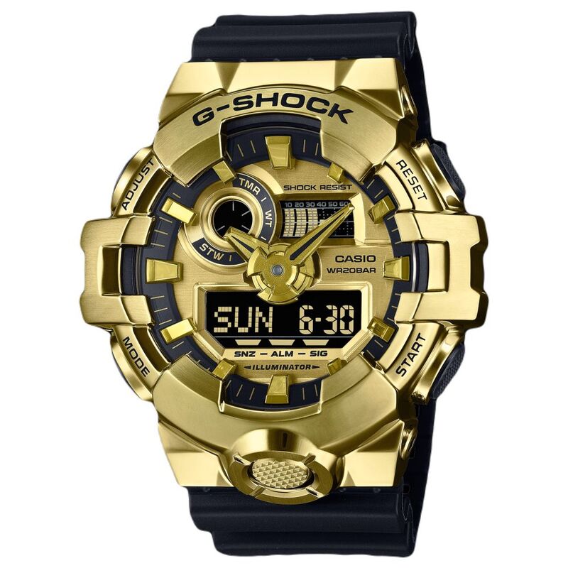 Casio GM-700G-9ADR G-Shock Men's Analog/Digital Resin Watch - Black / Gold