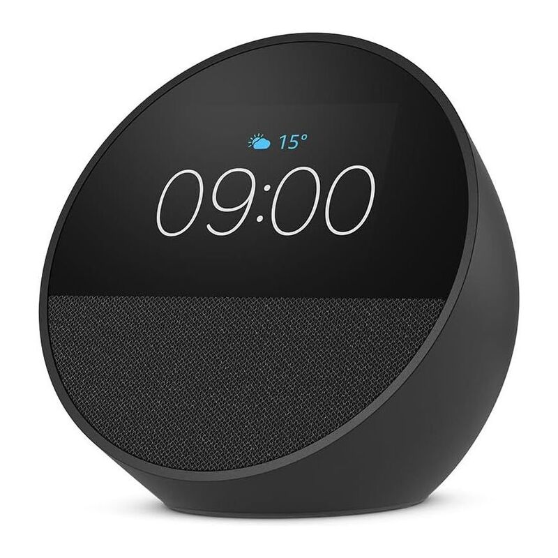 Amazon Echo Spot Smart Alarm Clock with Alexa - Black (2024)