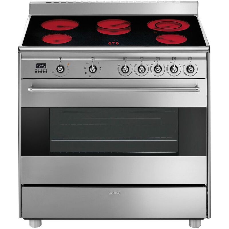 SMEG SX91CSA Cooker with Ceramic Hob 90 cm - Stainless Steel SMEG SX91CSA Cooker with Ceramic Hob 90 cm - Stainless Steel