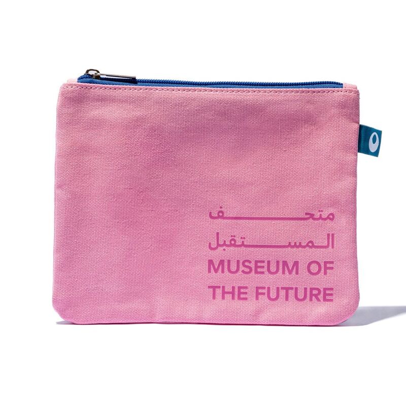 Museum of the Future Pouch / Pencil Case - Pink/Dark Blue