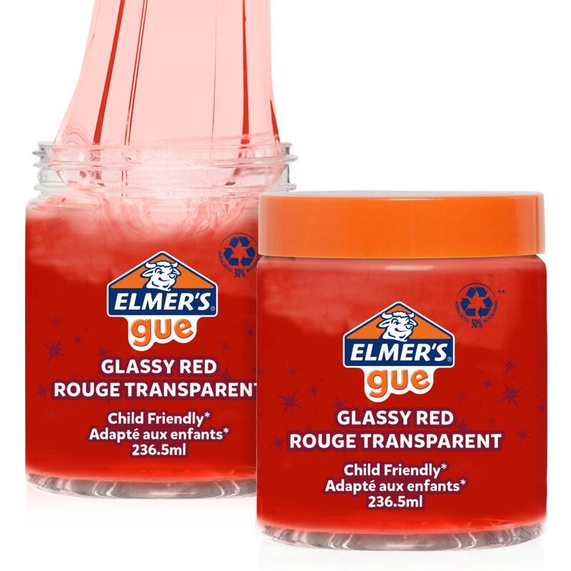 Elmer's Gue Glassy Red Transparent Slime