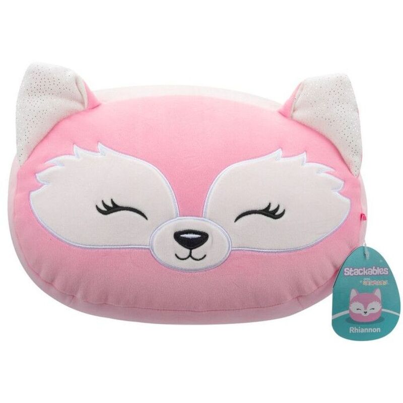 Squishmallows Rhiannon The Pink Fox With Closed Eyes Stackable 12-Inch Plush