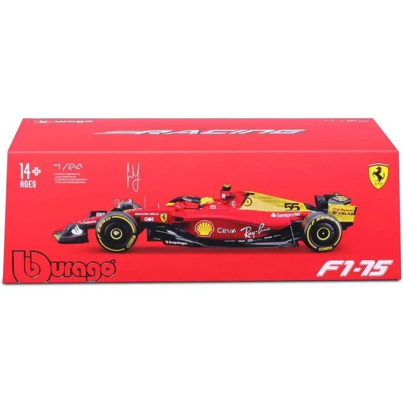 Bburago Formula Racing Carlos Sainz Jr. #55 Figure with F1 2023 Ferrari Sf-23 Die-Cast Model Car 1:24 Scale