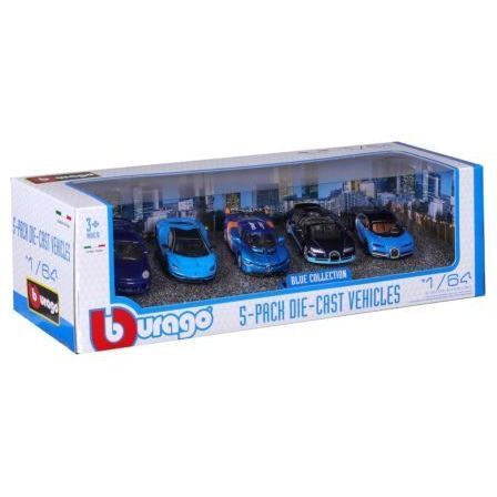 Bburago Blue Collection Die-Cast Model Car (Pack of 5) 1:64 Scale